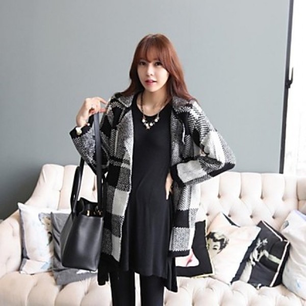 Maternity Long Coat , Casual Long Sleeve Cotton/Po...